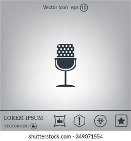 microphone web icon, flat design