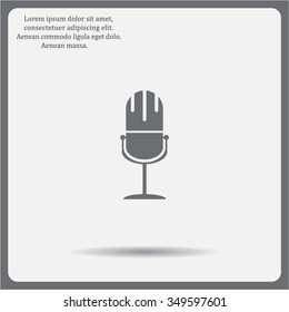microphone web icon, flat design