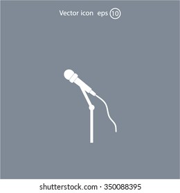 microphone web icon, flat design