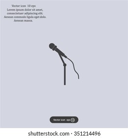 microphone web icon, flat design