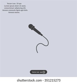 microphone web icon, flat design