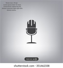 microphone web icon, flat design