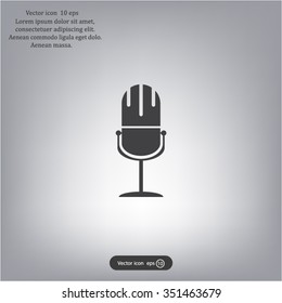 microphone web icon, flat design