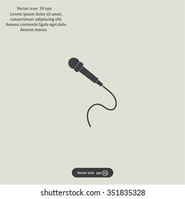 microphone web icon, flat design