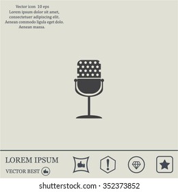 microphone web icon, flat design