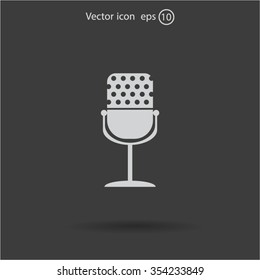 microphone web icon, flat design
