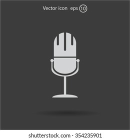 microphone web icon, flat design