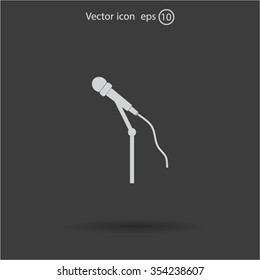 microphone web icon, flat design
