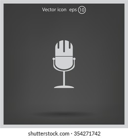 microphone web icon, flat design