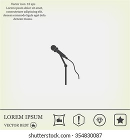 microphone web icon, flat design