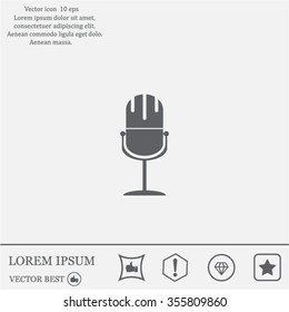 microphone web icon, flat design