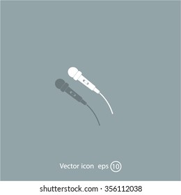 microphone web icon, flat design