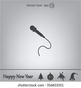 microphone web icon, flat design