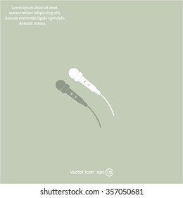 microphone web icon, flat design