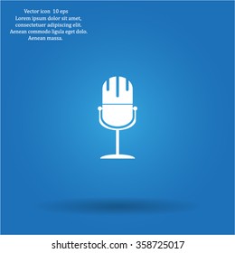 microphone web icon, flat design