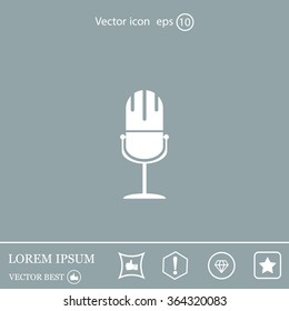 microphone web icon, flat design