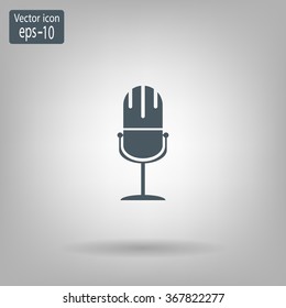 microphone web icon, flat design