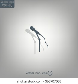 microphone web icon, flat design
