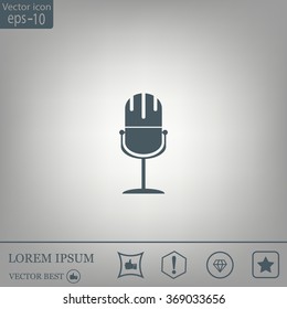 microphone web icon, flat design