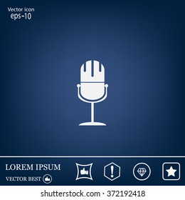 microphone web icon, flat design