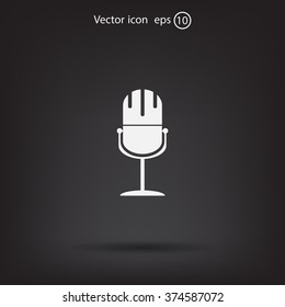 microphone web icon, flat design