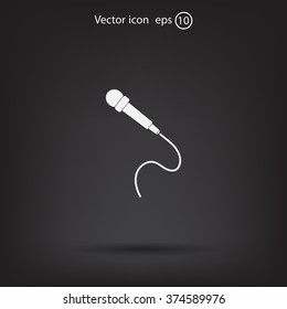 microphone web icon, flat design