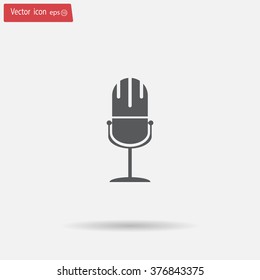 microphone web icon, flat design