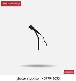 microphone web icon, flat design