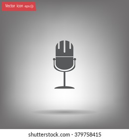 microphone web icon, flat design