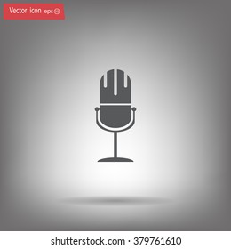 microphone web icon, flat design