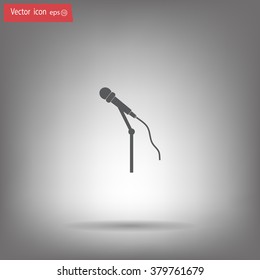 microphone web icon, flat design