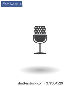 microphone web icon, flat design