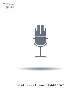 microphone web icon, flat design