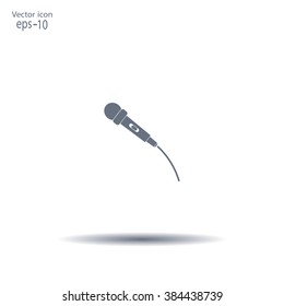 microphone web icon, flat design