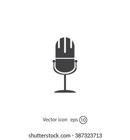 microphone web icon, flat design