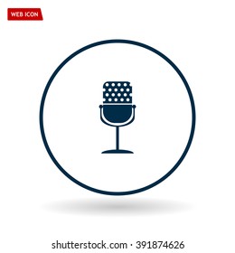 microphone web icon, flat design
