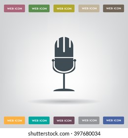 microphone web icon, flat design