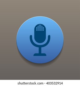 microphone web icon, flat design vector EPS