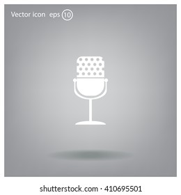 microphone web icon, flat design