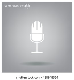 microphone web icon, flat design