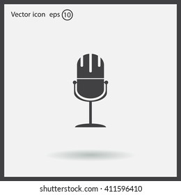 microphone web icon, flat design