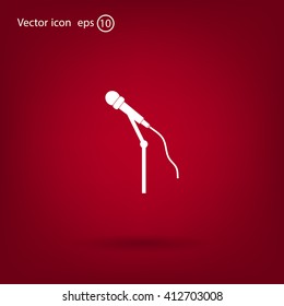 microphone web icon, flat design