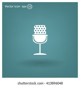 microphone web icon, flat design