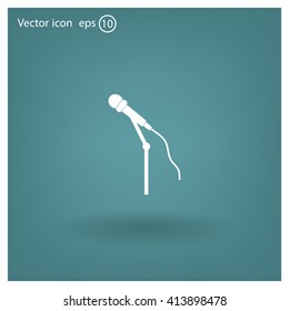 microphone web icon, flat design