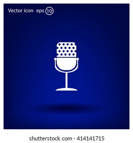 microphone web icon, flat design