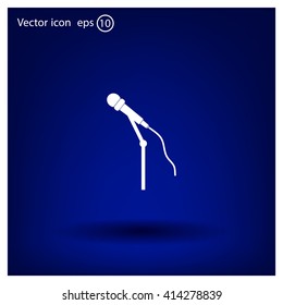 microphone web icon, flat design