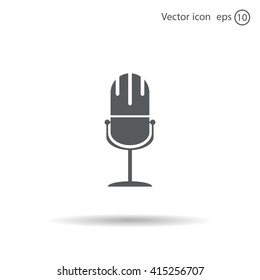 microphone web icon, flat design
