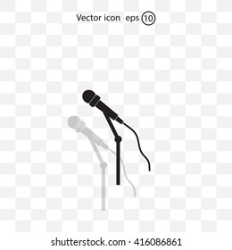 microphone web icon, flat design
