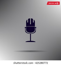 microphone web icon, flat design