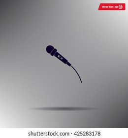 microphone web icon, flat design